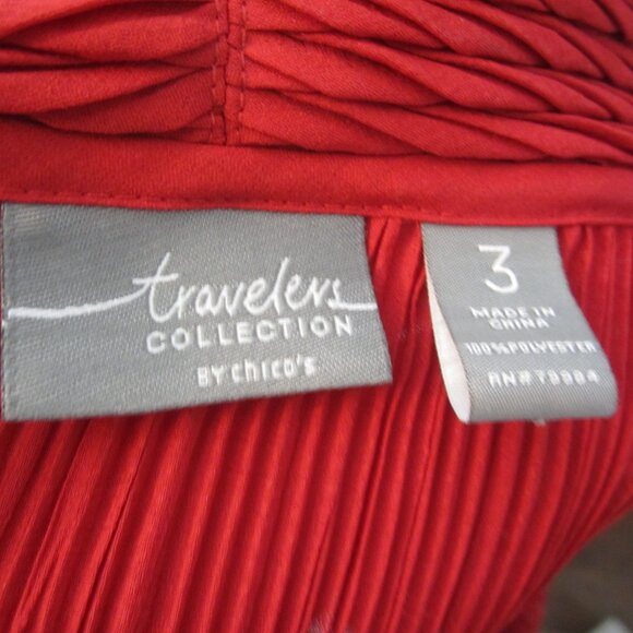 Chico's Size 3 XL 16 Solid Red Jacket / Cardigan Open Front Travelers Collection - Picture 6 of 7